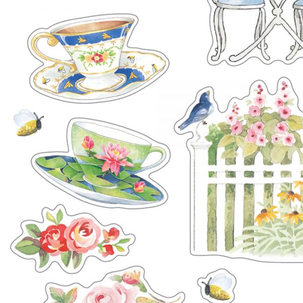 Garden Tea Sticker Sheet Pieces