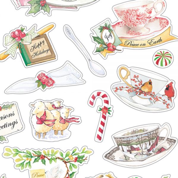 Holiday Tea Sticker Sheet Pieces